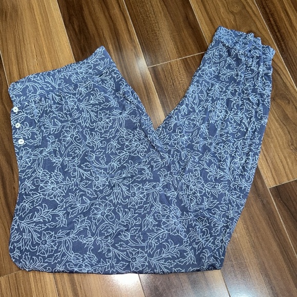 Medium Love by gap modal pajama pants blue floral with pockets - Picture 1 of 4